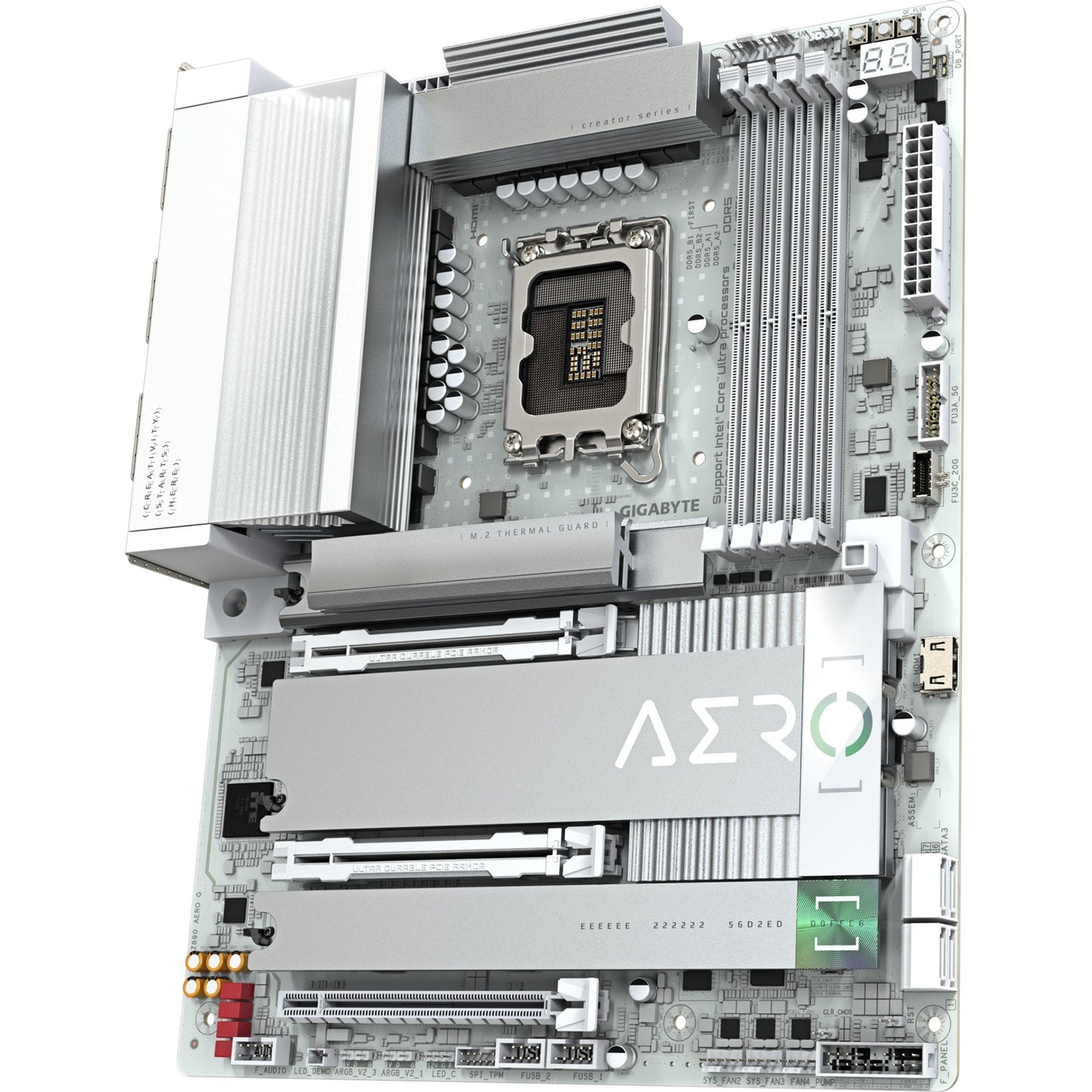 Gigabyte Gigabyte Z890 Aero G, ATX, LGA1851, Intel® Core ™ Ultra, 4x DDR5, 2,5 GBE X2, Wi-Fi 7, USB4, Weiß, Weiß