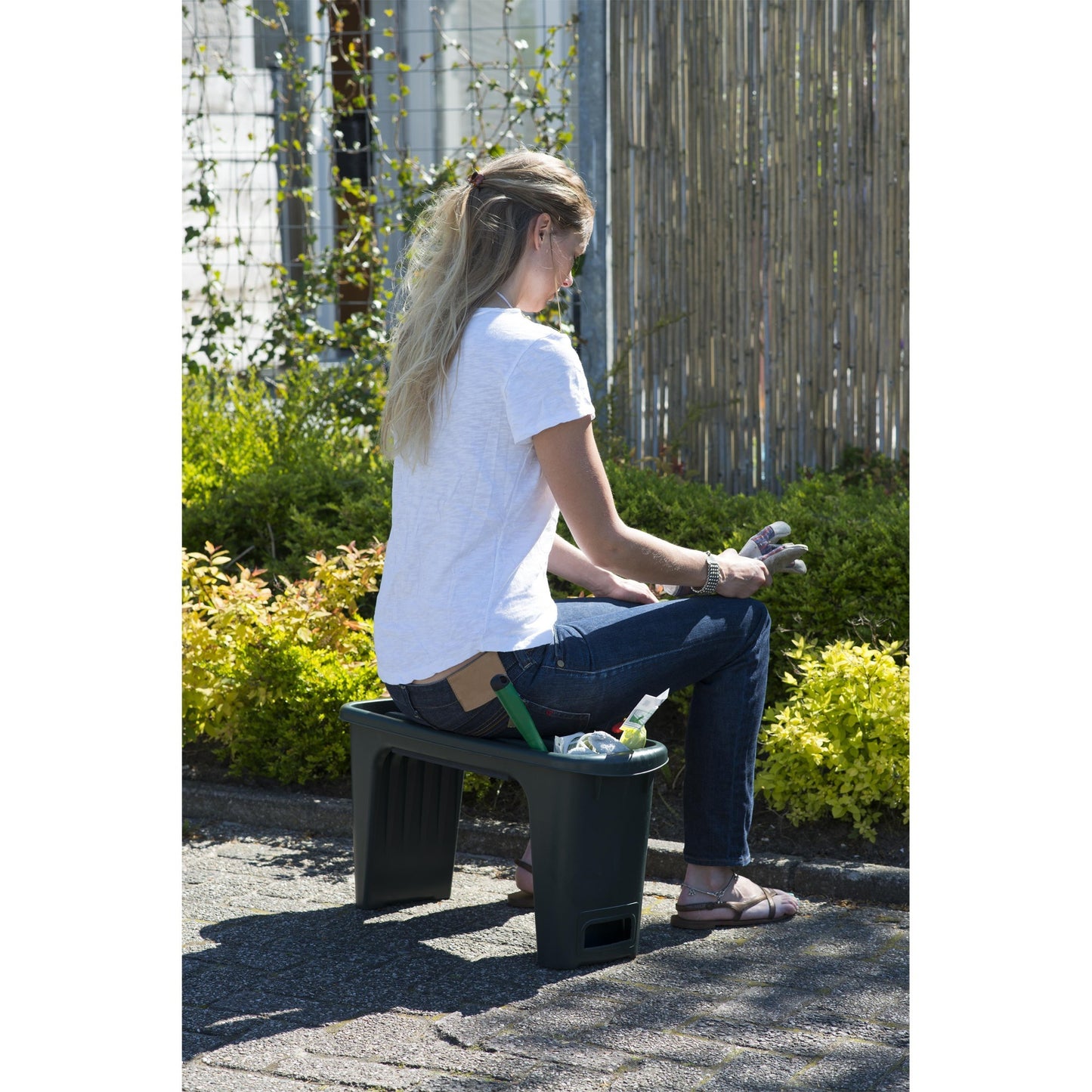Nature Naturgarten Kniebank 2-in-15 65.5x25x34 cm Grün