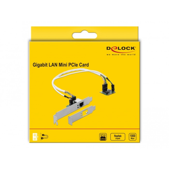 Delock mini pcle i o pple halbe Größe 1x Gigabit Lan