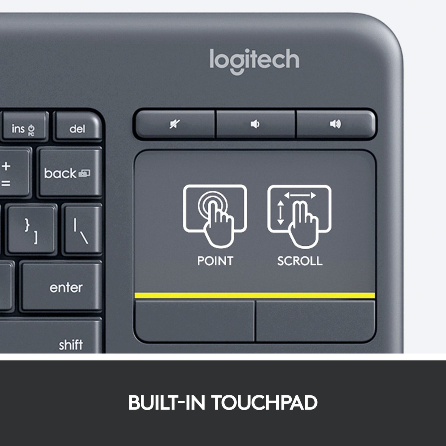Kabellose Logitech-Tastatur K400 Plus