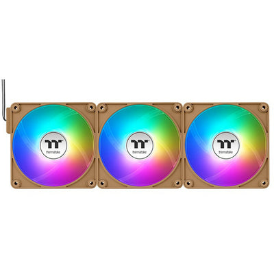 Thermaltake CT120 EX Reverse Argb Sync PC-Lüfter Gravel Sand (3-Lüfter-Pack) Gehäuselüfter (hellbraun, 3 Stück, 120 x 120 x 25 mm, PWM)