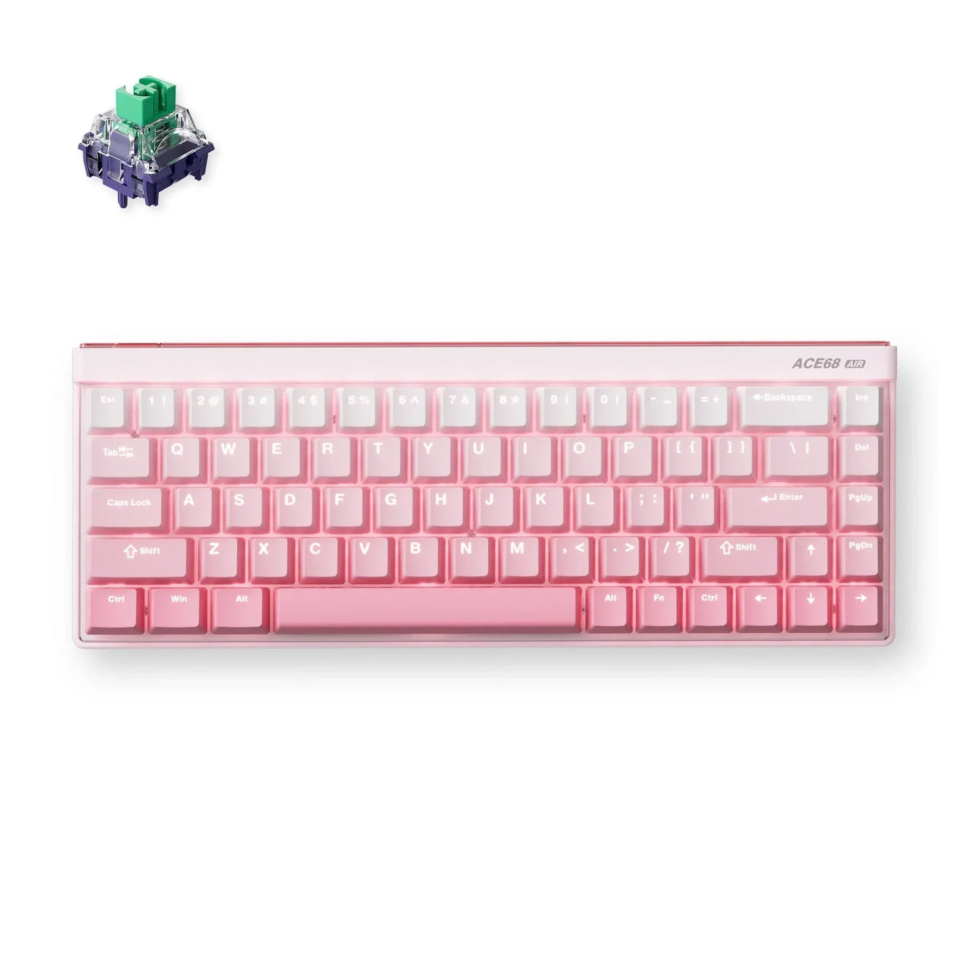 Mchose Ace 68 Air Hall-Effekt-Magnetschalter-Gaming-Tastatur (weiß, US-Layout (QWERTY), Kailh Magnetic God, 65 %, RGB, Hot-Swap, PBT-Tastenkappen, USB-C, Hall-Effekt-Sensor)