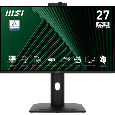 Msi pro mp275qpdg 27 Monitor (schwarz, 2x HDMI, Display Port, 4x USB-A, USB-B, USB-C, RJ-45, 100 Hz)
