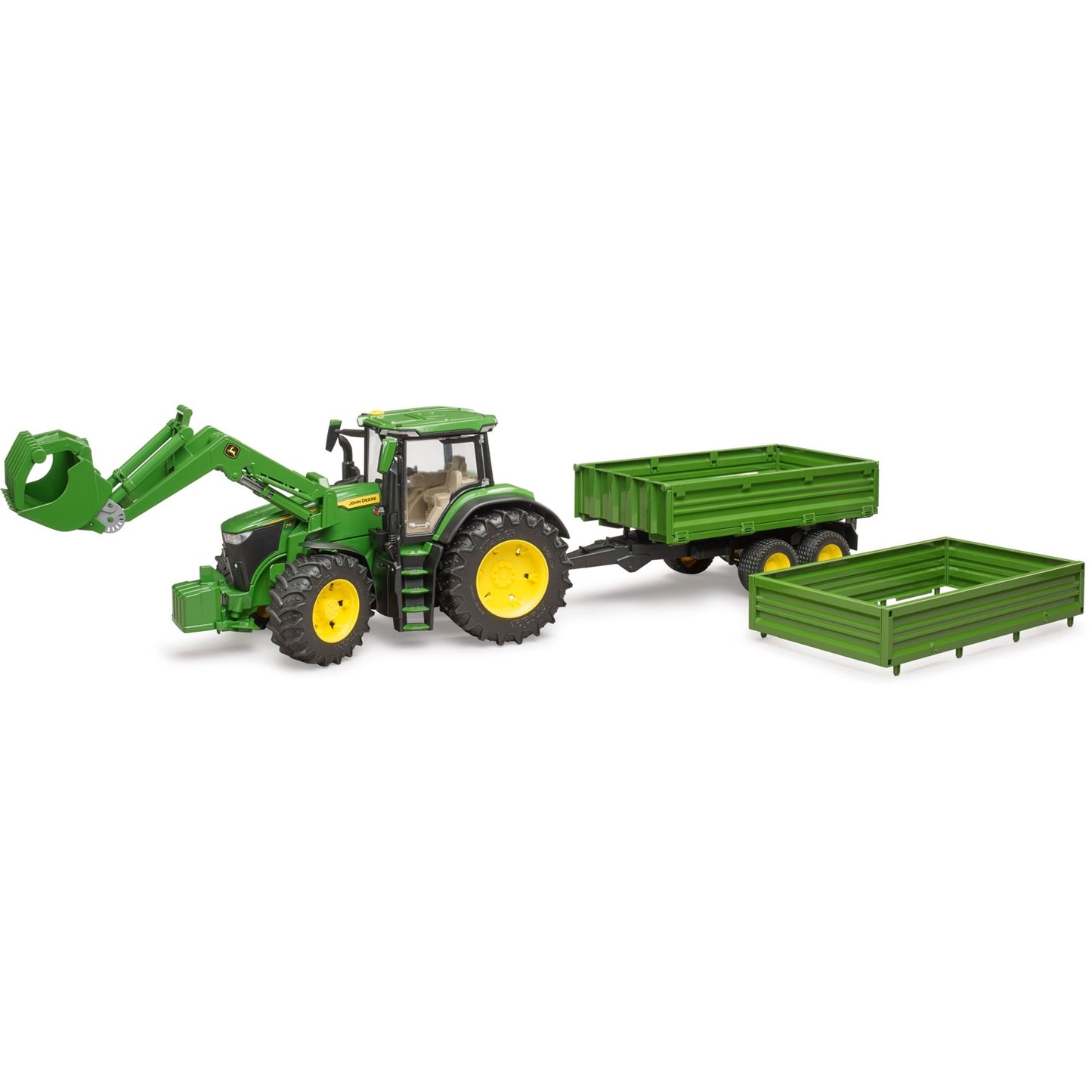 Bruder John Deere 7r 350 mit Frontlader und Transportaanha