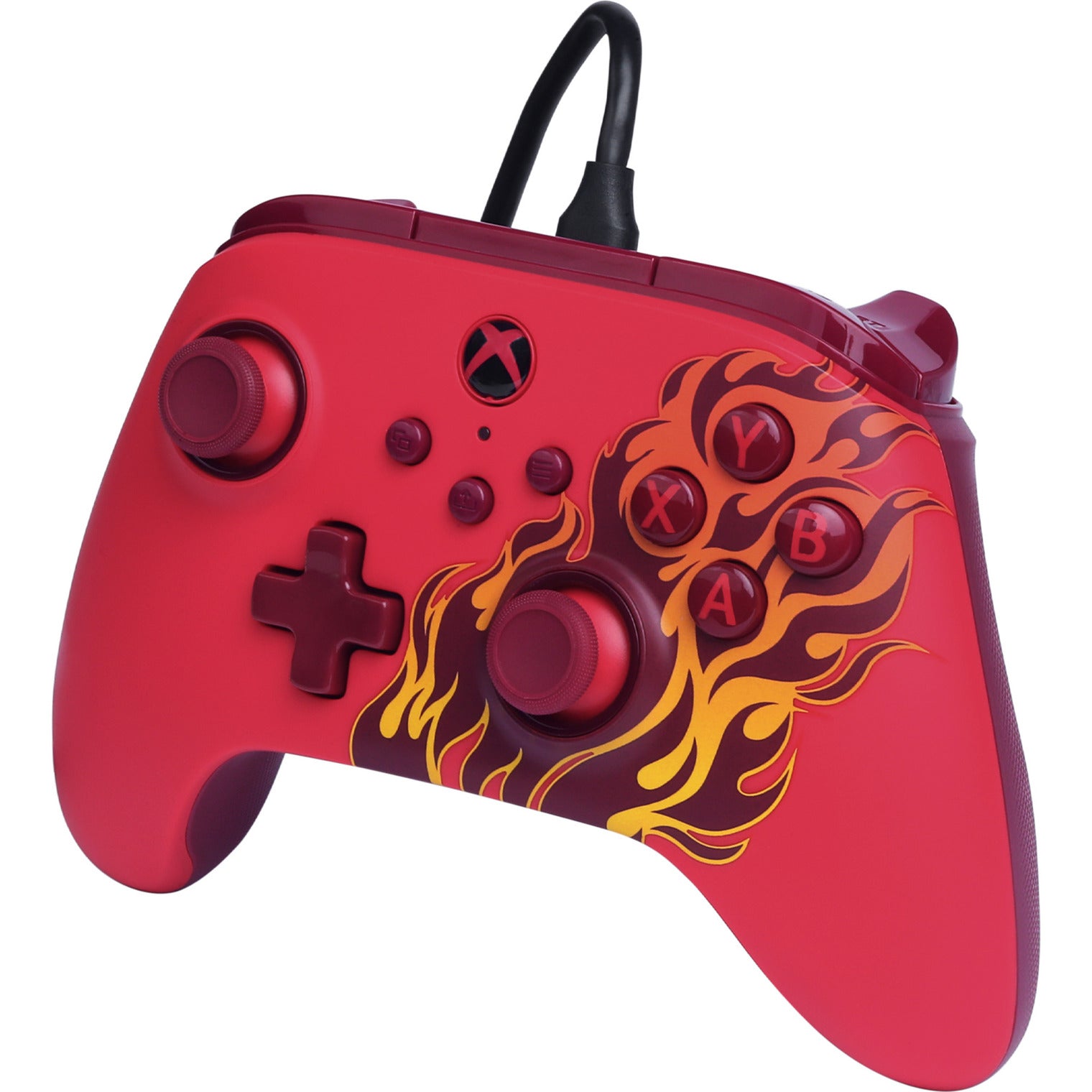 Powera Advantage Controller mit Kabel für die Xbox Series x|s – Red Fire (rot, Xbox Series x|s, Xbox One, PC)