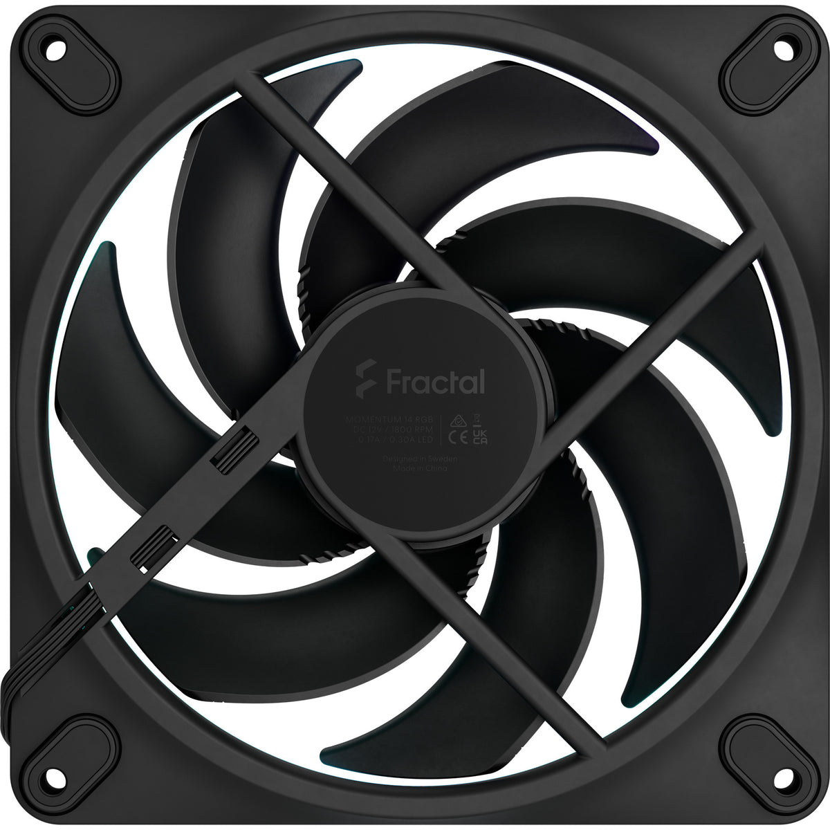 Fractal Design Momentum 14 RGB-Gehäuselüfter (schwarz, 3 Stück, 140 x 140 x 25 mm, PWM)