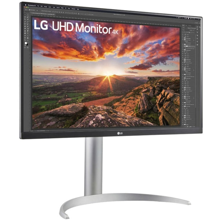 LG Ultrafine 27UP850K-W 27 4K UHD Monitor (Silber Schwarz, 2x HDMI, Display Port, 2x USB-A, USB-C)
