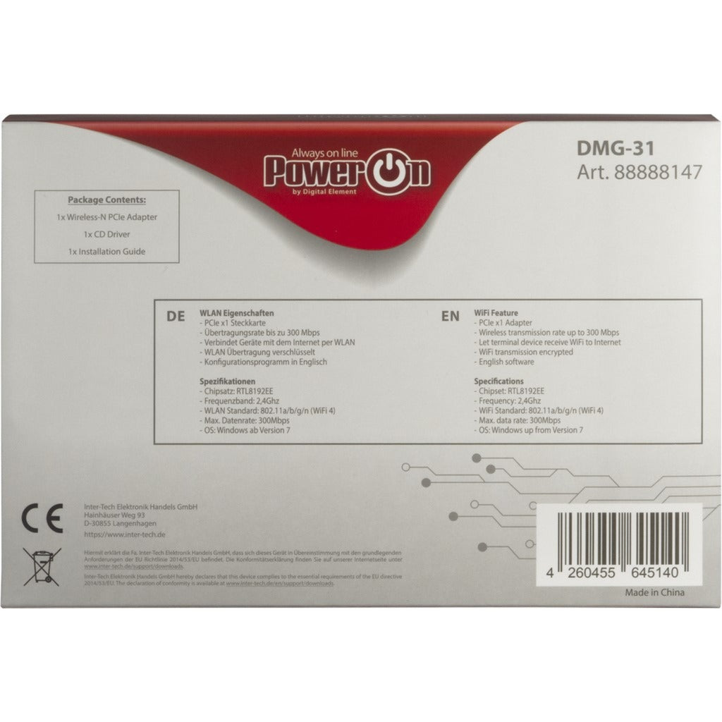 Inter-Tech DMG-31 Wireless-N PCIe-Adapter