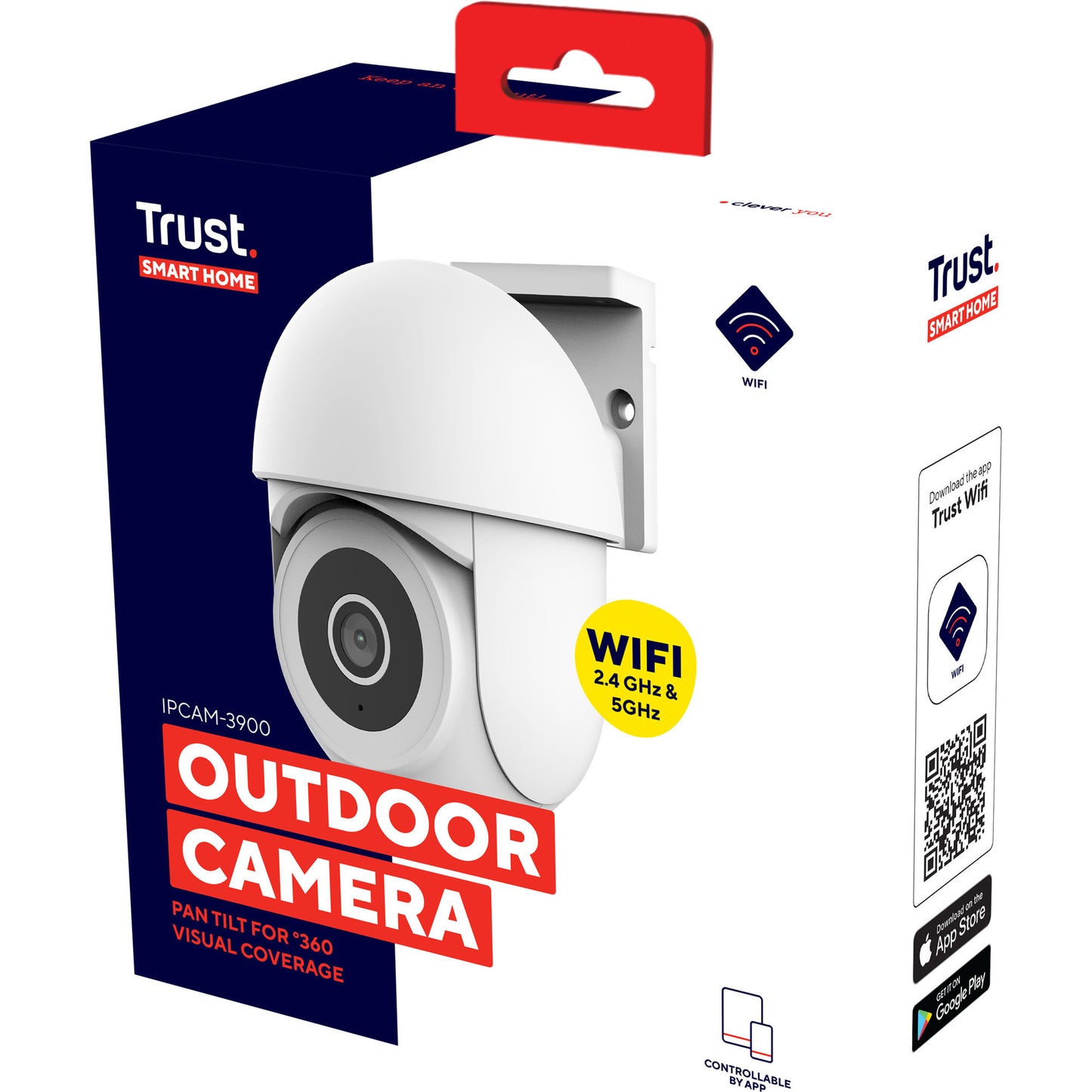 Trust ipcam-3900 360°-Außenkamera (weiß, 2,4 oder 5 GHz WLAN)