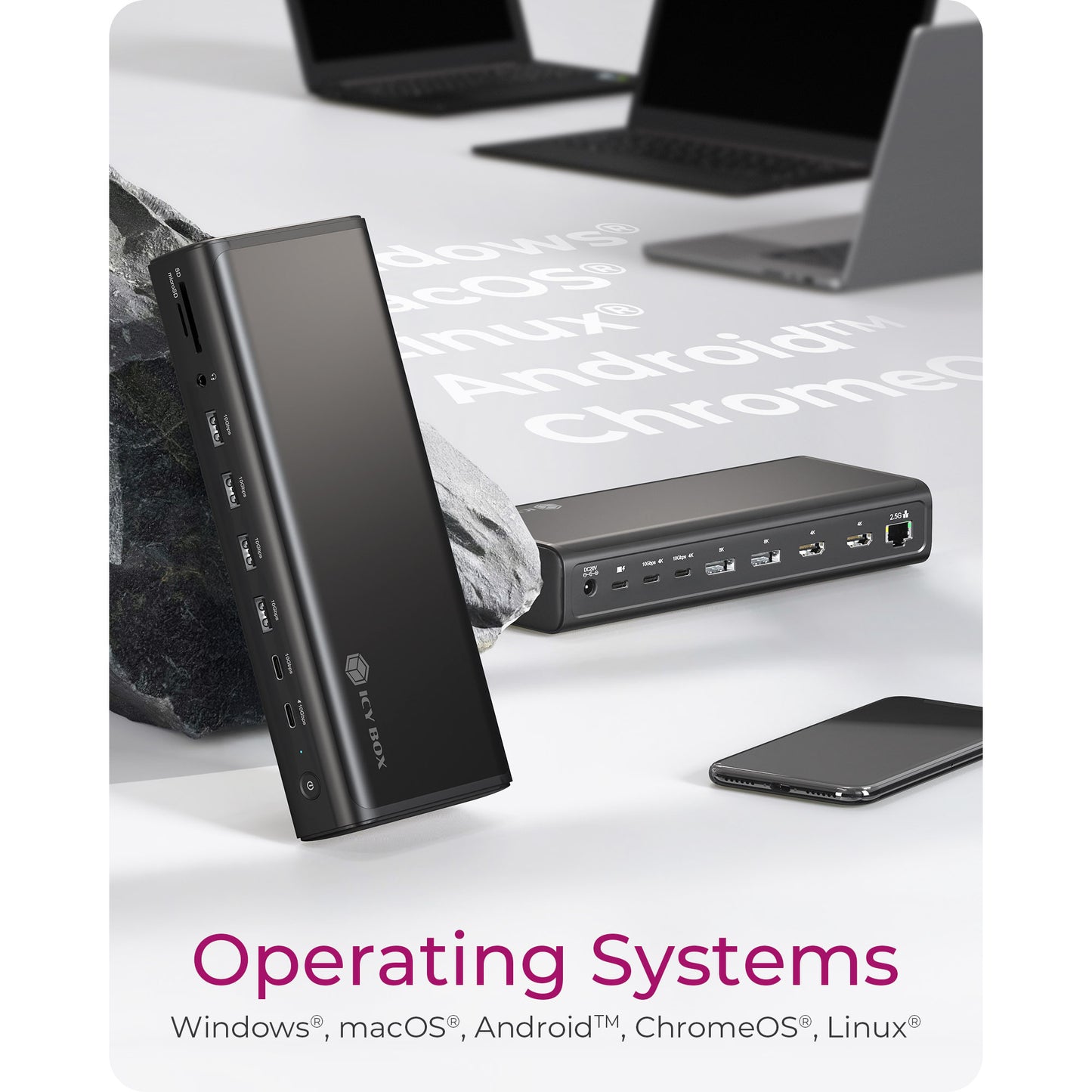 Icy Box ib-dk7401-cu31 17-in-1 Dockingstation (schwarz)