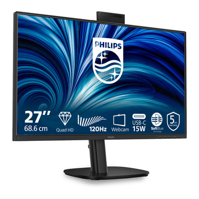 Philips 27b2n3500jh 00 27 Monitor (schwarz, HDMI, Display-Port, USB-C, Webcam, 120 Hz)