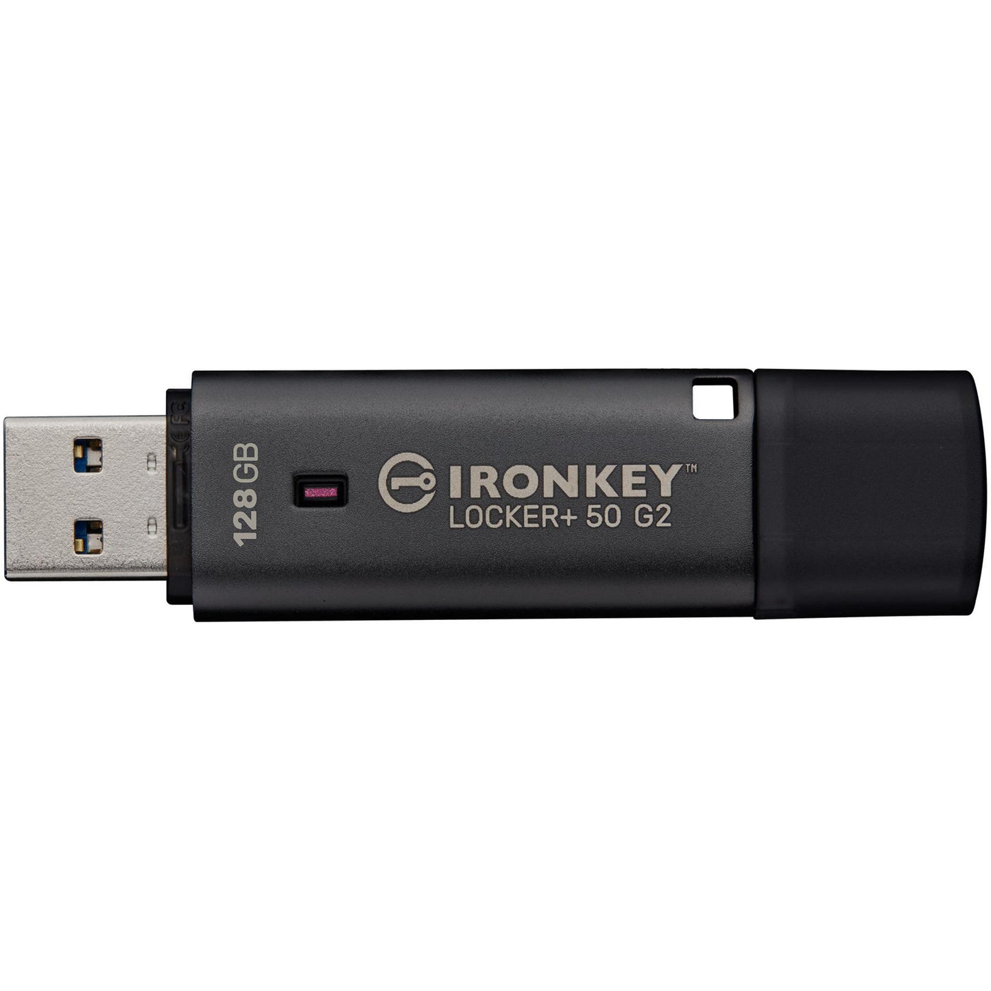 Kingston Ironkey Locker+ 50 G2 USB-Flash-Laufwerk 128 GB USB-Stick (Anthrazit, USB-A 3.2 Gen 1)