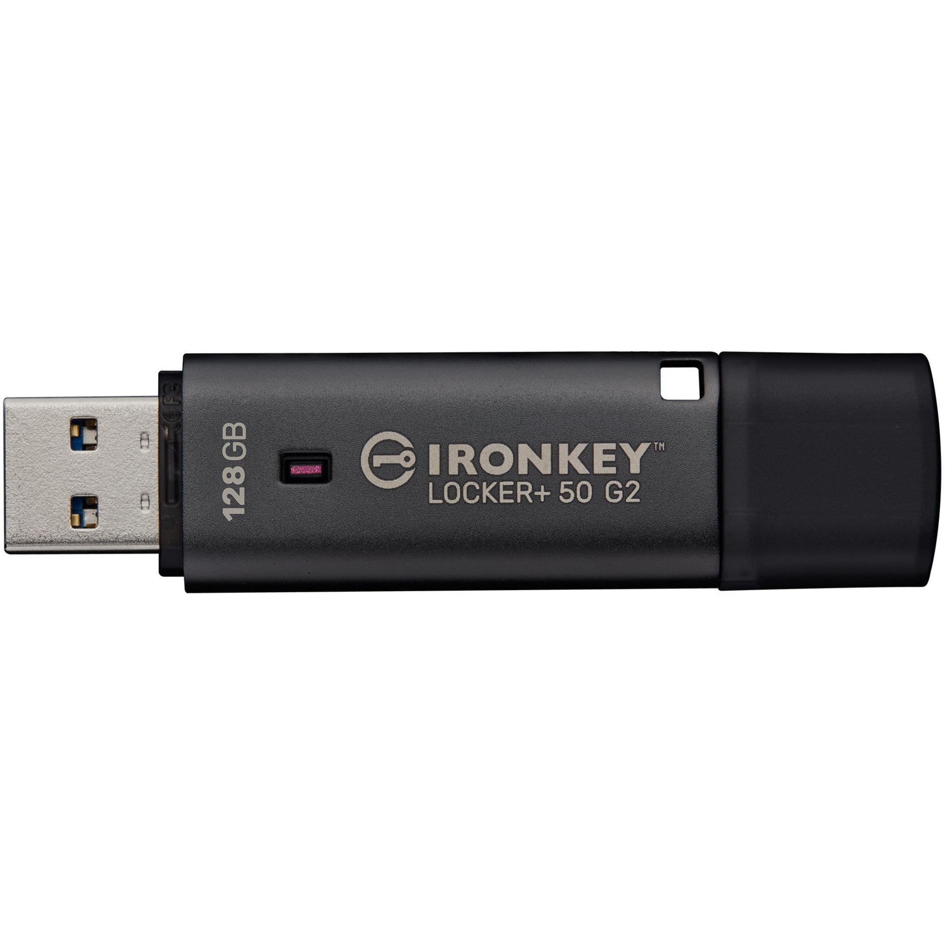 Kingston Ironkey Locker+ 50 G2 USB-Flash-Laufwerk 128 GB USB-Stick (Anthrazit, USB-A 3.2 Gen 1)