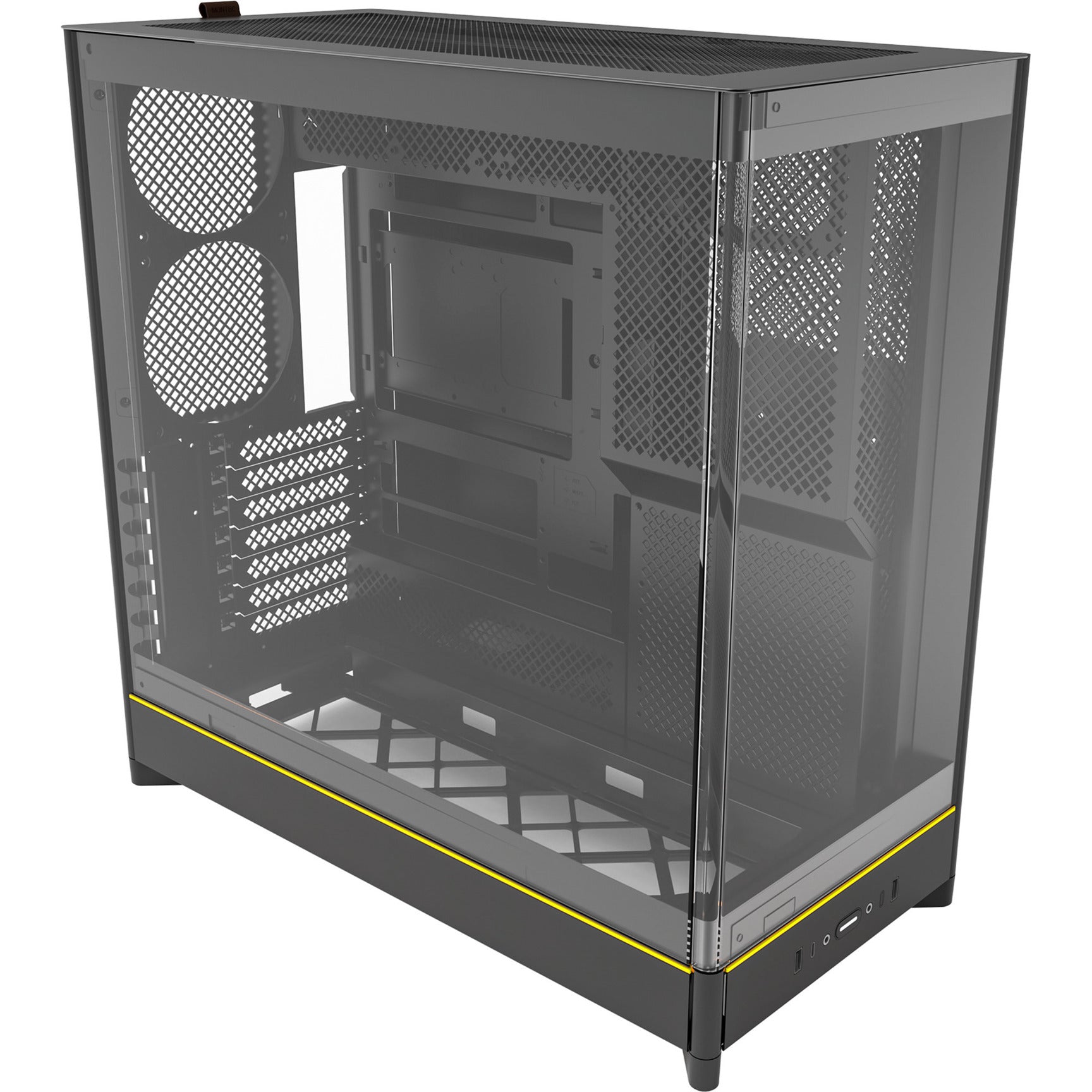 Montech HS02 Midi-Tower-Gehäuse (schwarz | 2x USB-A | 1x USB-C | RGB | gehärtetes Glas)