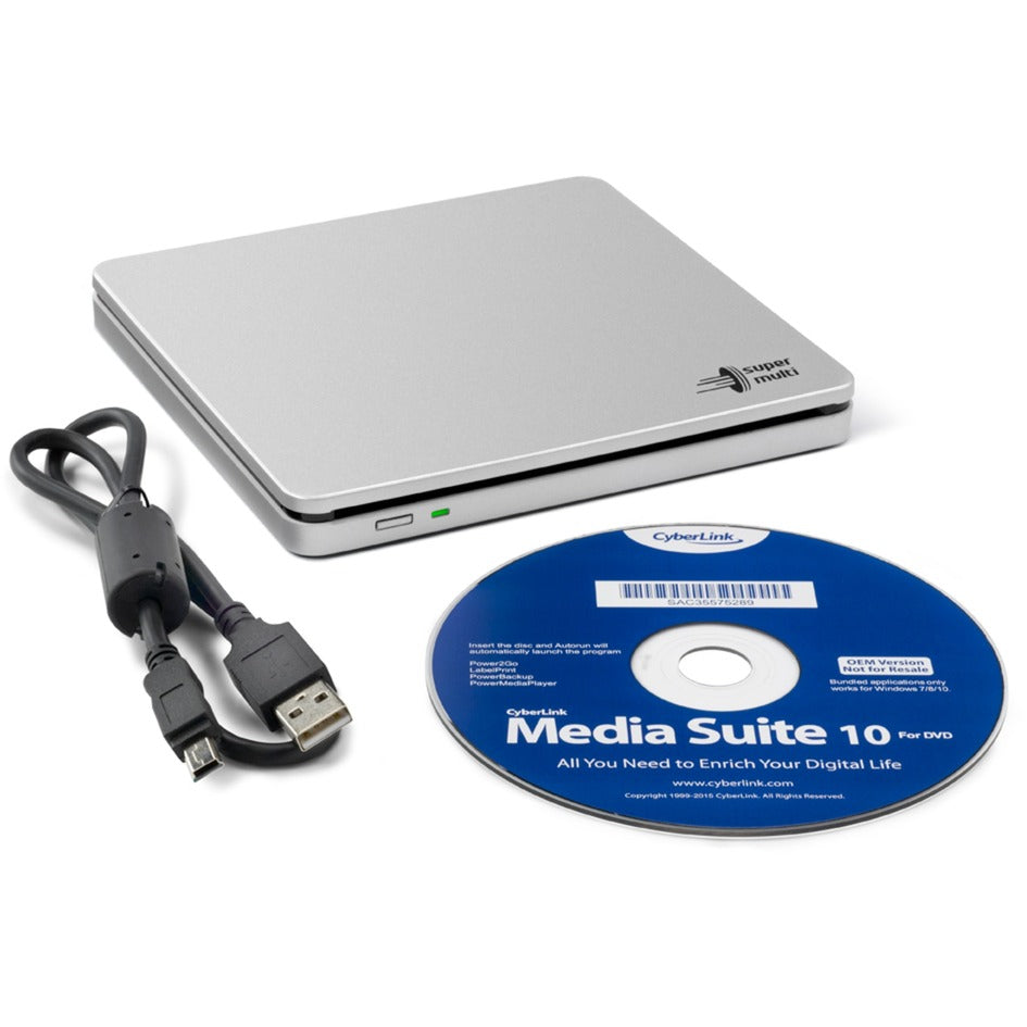 Hitachi-LG Data Storage GP70NS50 Externer DVD-Brenner (Silber, M-Disc)