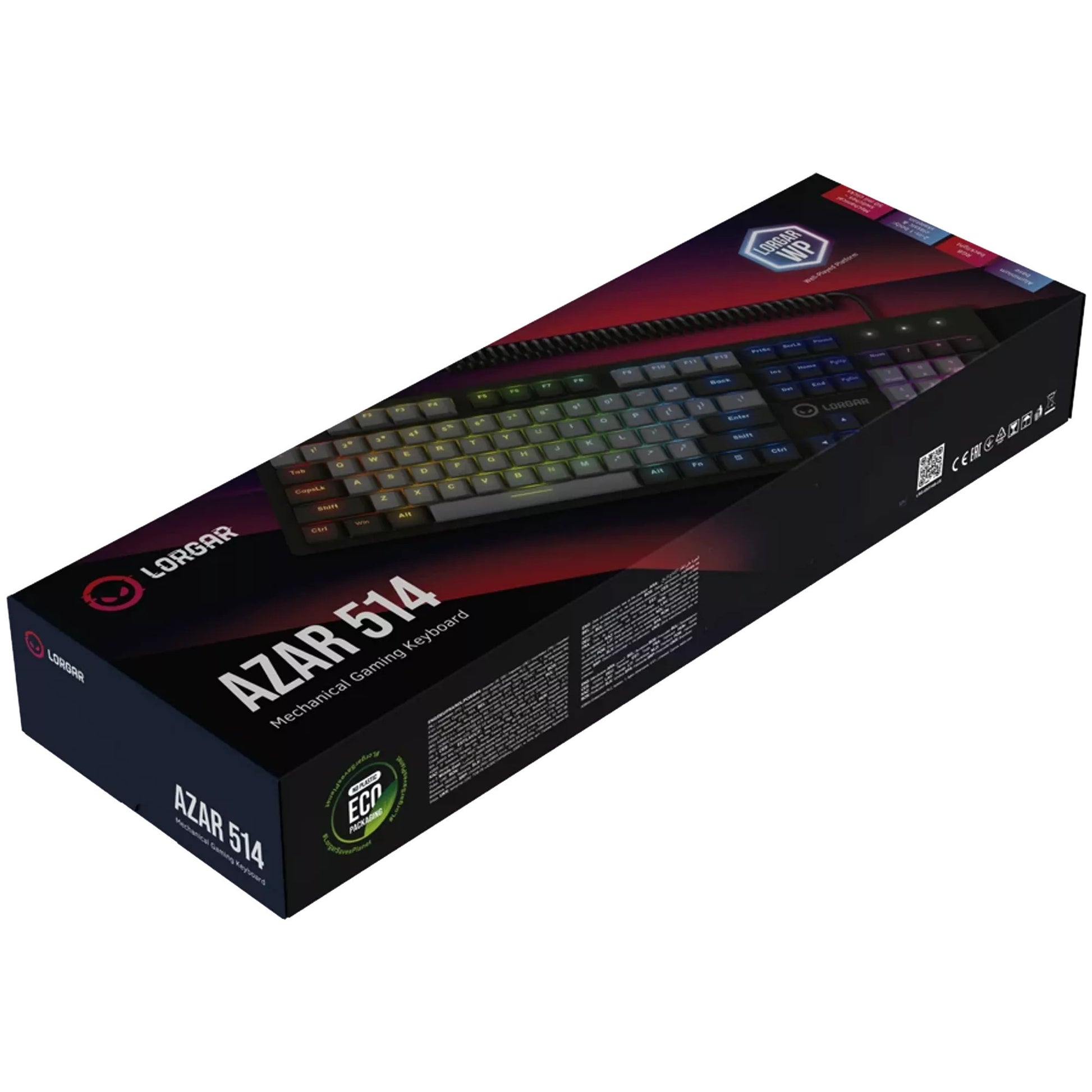 Lorgar Azar 514, Gaming-Tastatur (Schwarz, US-Layout, Logar Dream, RGB)