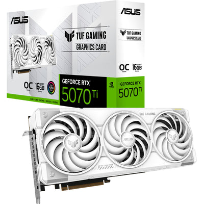 Asus TUF Gaming Geforce RTX 5070 Ti OC weiße Grafikkarte (weiß, 3x Display Port, 2x HDMI, DLSS 4)