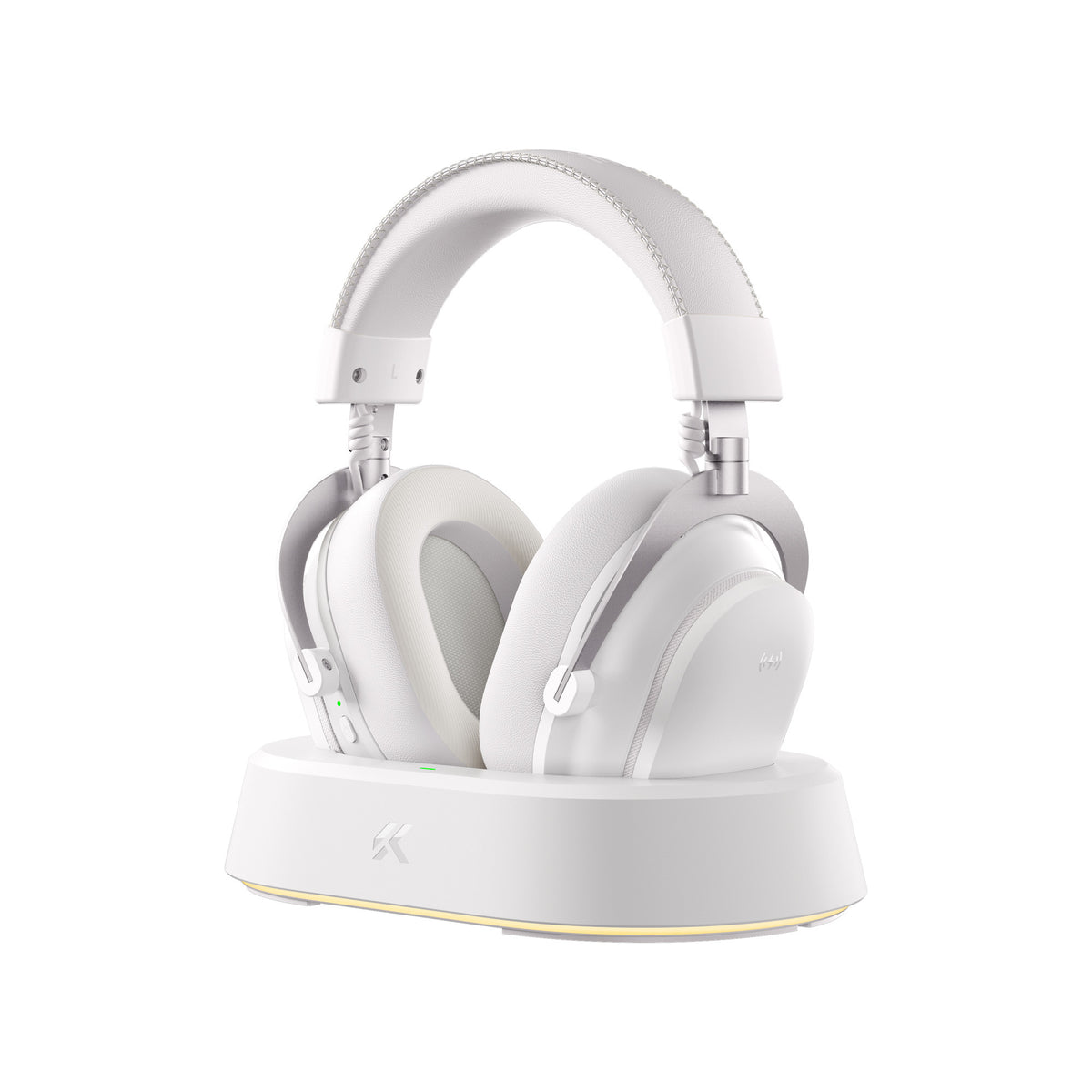 Mchose V9 Turbo+ magnetisches kabelloses Over-Ear-Gaming-Headset (weiß silber, Nintendo Switch, Playstation 4, Playstation 5, Mobil, PC, 2,4 g Bluetooth USB)