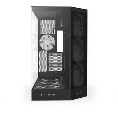 Nzxt H9 Flow RGB+ Midi-Tower-Gehäuse (schwarz (matt) | 2x USB-A | 1x USB-C | RGB | gehärtetes Glas)