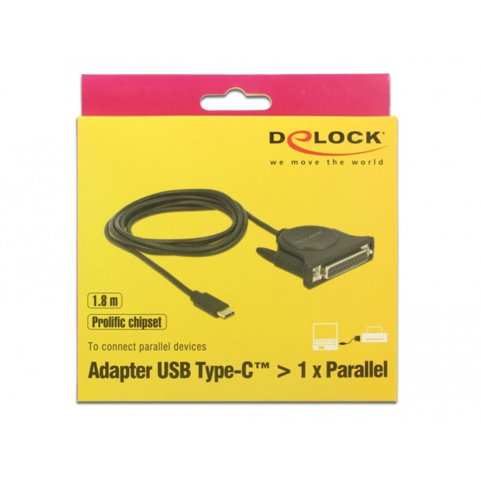 Delock USB-C 2.0 Männlich> 1 x Parallele DB25 Frauen