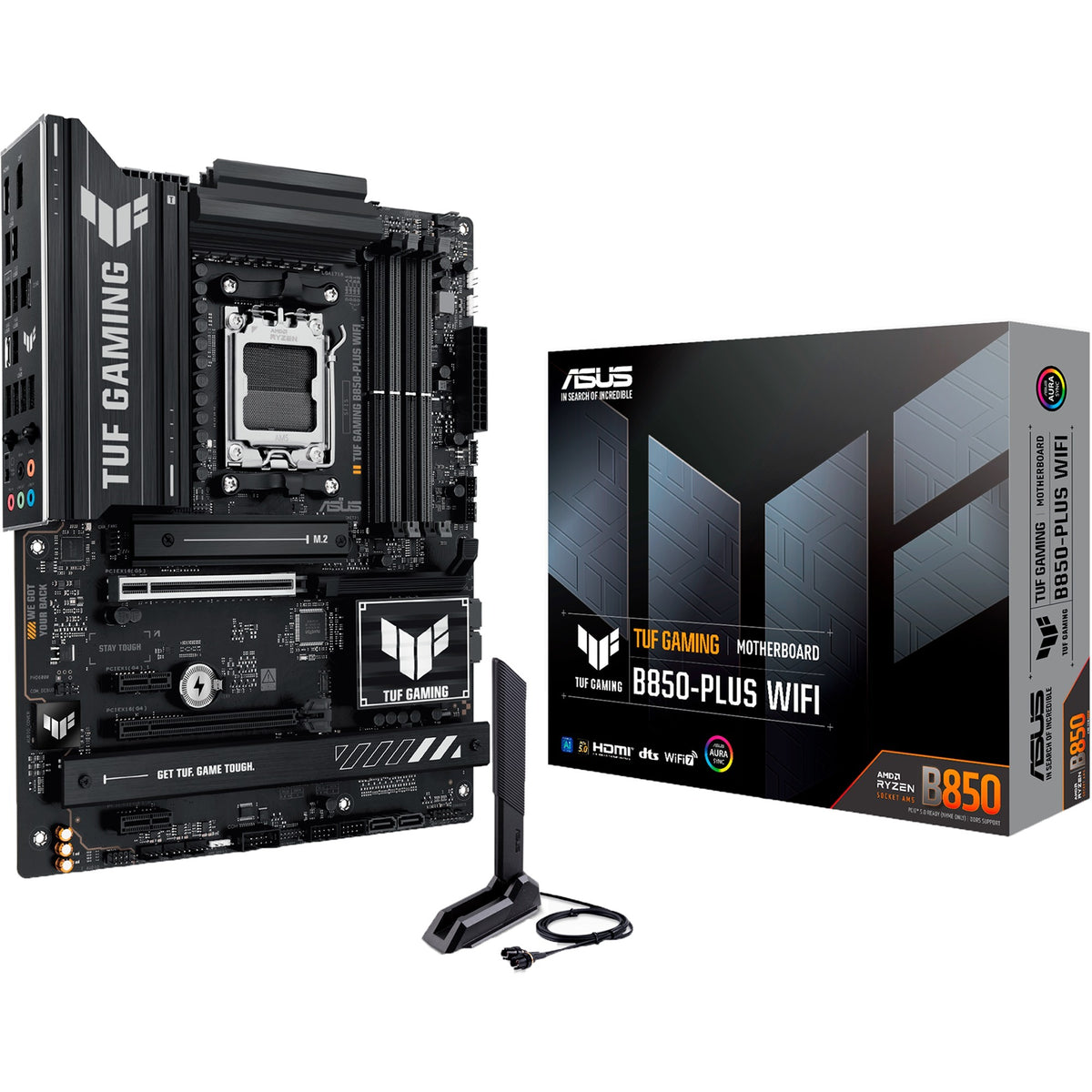 Asus Tuf Gaming B850-Plus Wi-Fi Sockel AM5 Motherboard (RAID, 2,5 GB-LAN, Wi-Fi 7, BT, Sound, ATX)