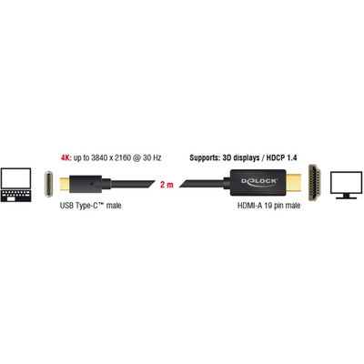 Delock USB-C (männlich)> HDMI (männlich) (DP-Alt-Modus)