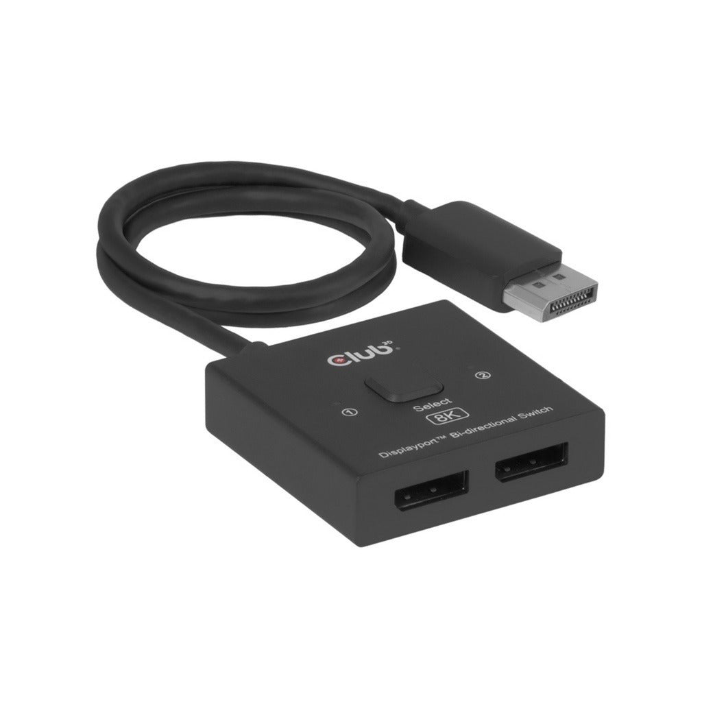 Club 3D DisplayPort 2-in-1 Bidirektionaler 8K-Switch DisplayPort-Switch (Schwarz)