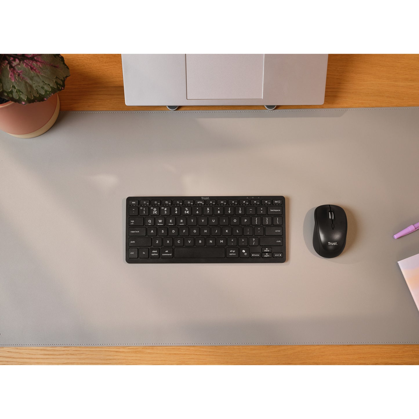 Trust Nado II Bluetooth-Tastatur (schwarz, US-Layout, Scherenschalter, Bluetooth)