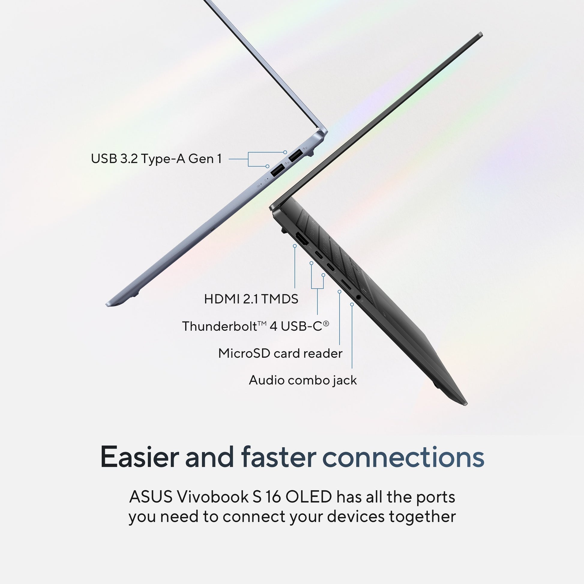 Asus vivobook s 16 oled (s5606ma-mx028w) 16 Laptop (schwarz | Core Ultra 7 155h | Arc-Grafik | 16 GB | 1 TB SSD)