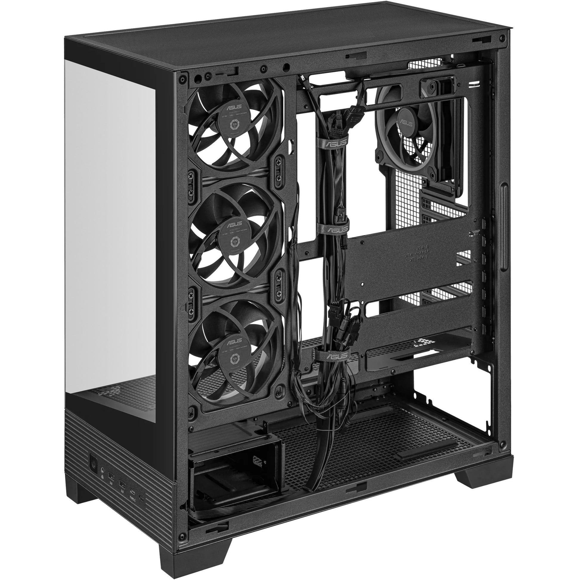 Asus a31 plus Midi-Tower-Gehäuse (schwarz | 2x USB-A | 2x USB-C | gehärtetes Glas)