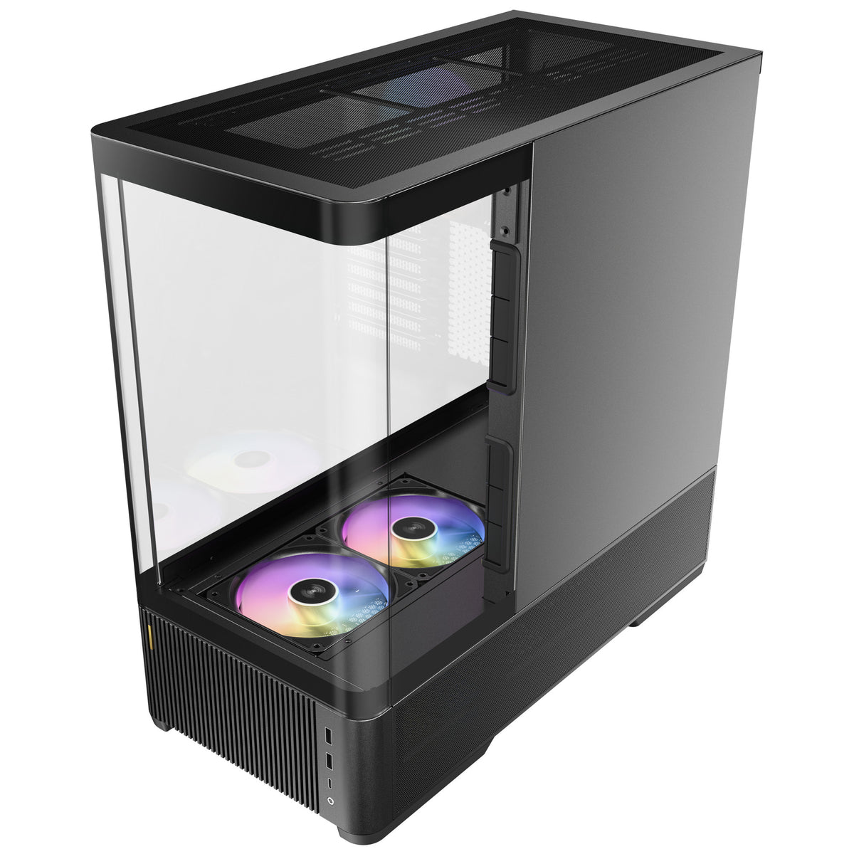 Antec C6 Curve Argb Midi-Tower-Gehäuse (schwarz | 2x USB-A | 1x USB-C | gehärtetes Glas)