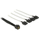 Delock Cable Mini SAS HD SFF-8643> 4 x SATA 7 PIN, 0,5 m