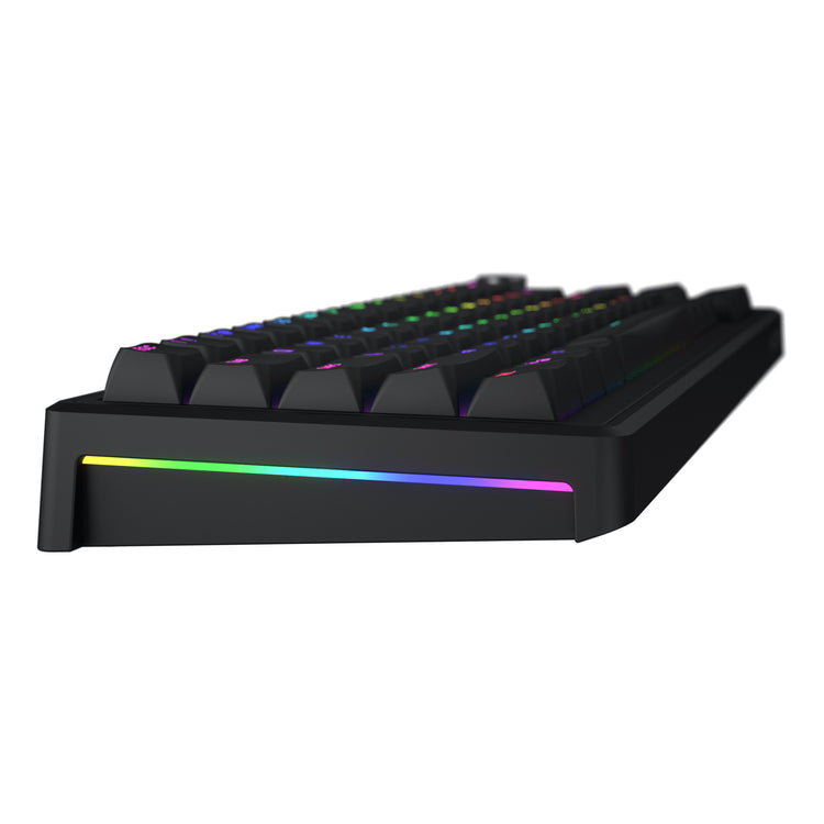 Hator Skyfall kabelgebunden, Gaming-Tastatur (schwarz, US-Layout, Hator Aurum Sterling, 65 %, RGB, Double Shot Abs, Hot-Swap)