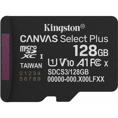 Kingston Canvas Select Plus 128 GB MicroSDXC-Speicherkarte (schwarz, UHS-I U1, Klasse 10, V10)