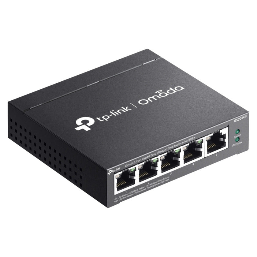 Tp-Link Omada ES205GP Switch (schwarz, 4x PoE+)