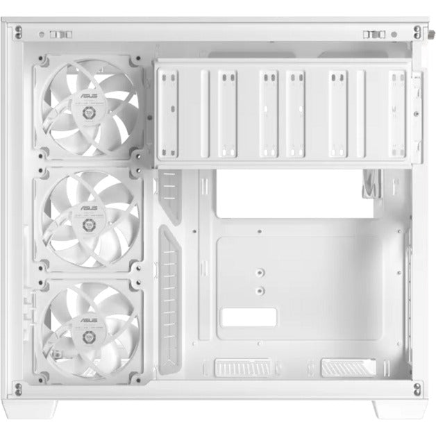 Asus a32 plus Midi-Tower-Gehäuse (weiß | 2x USB-A | 1x USB-C | RGB | gehärtetes Glas)