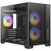 Antec Flux M Mini-Tower-Gehäuse (schwarz | 1x USB-A | 1x USB-C | gehärtetes Glas)