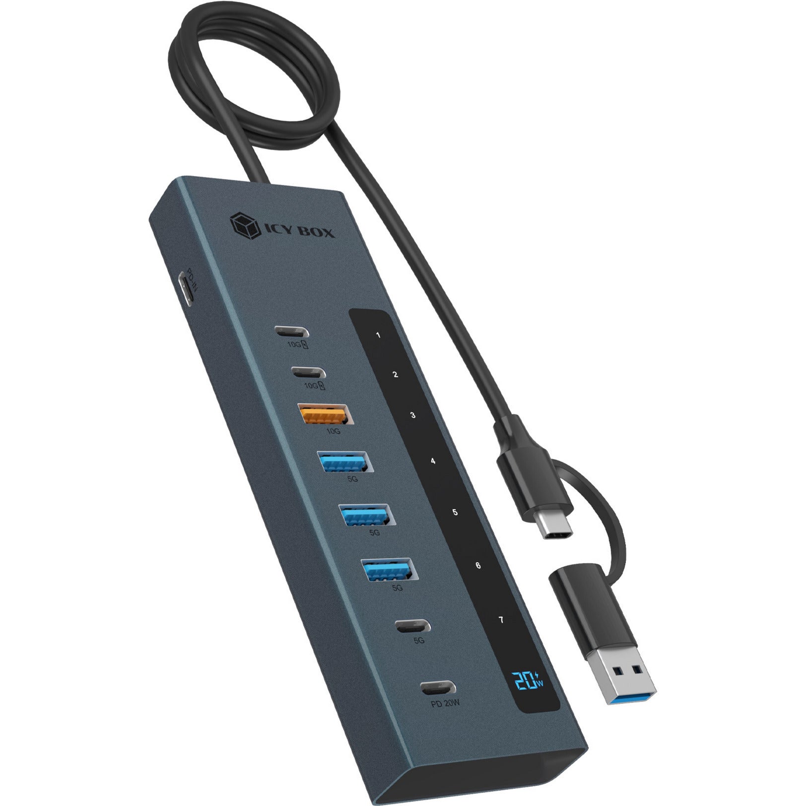 Icy Box ib-hub1743-cpd 9-in-1-Hub-Dockingstation (blau)