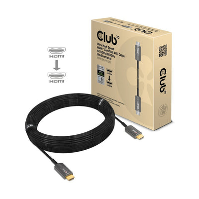 Club 3D Ultra-High-Speed-HDMI-zertifiziertes AOC-Kabel (schwarz, 15 Meter, 4K 120 Hz 8K 60 Hz, unidirektional)