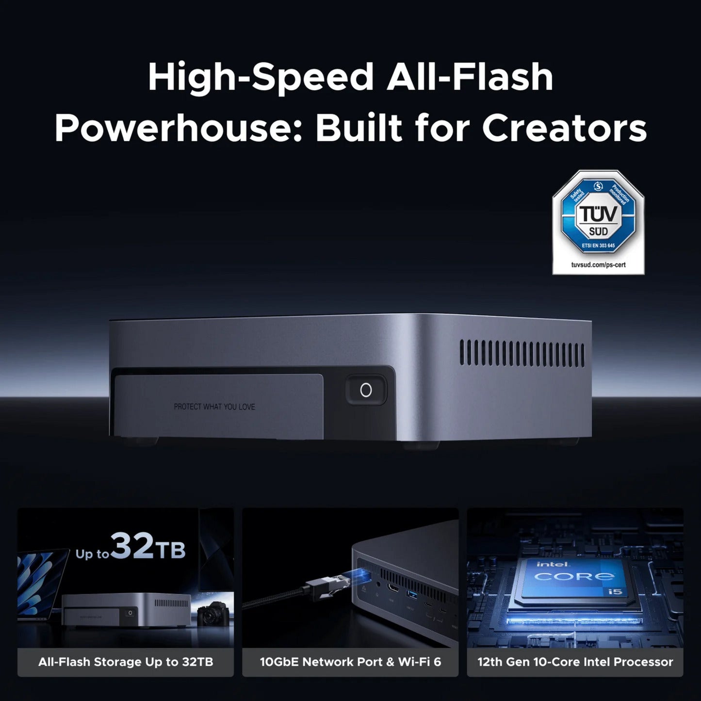 Ugreen nasync dxp480t plus (grau, WLAN, 1x 10GBE, HDMI, Thunderbolt 4 (40 GB s))