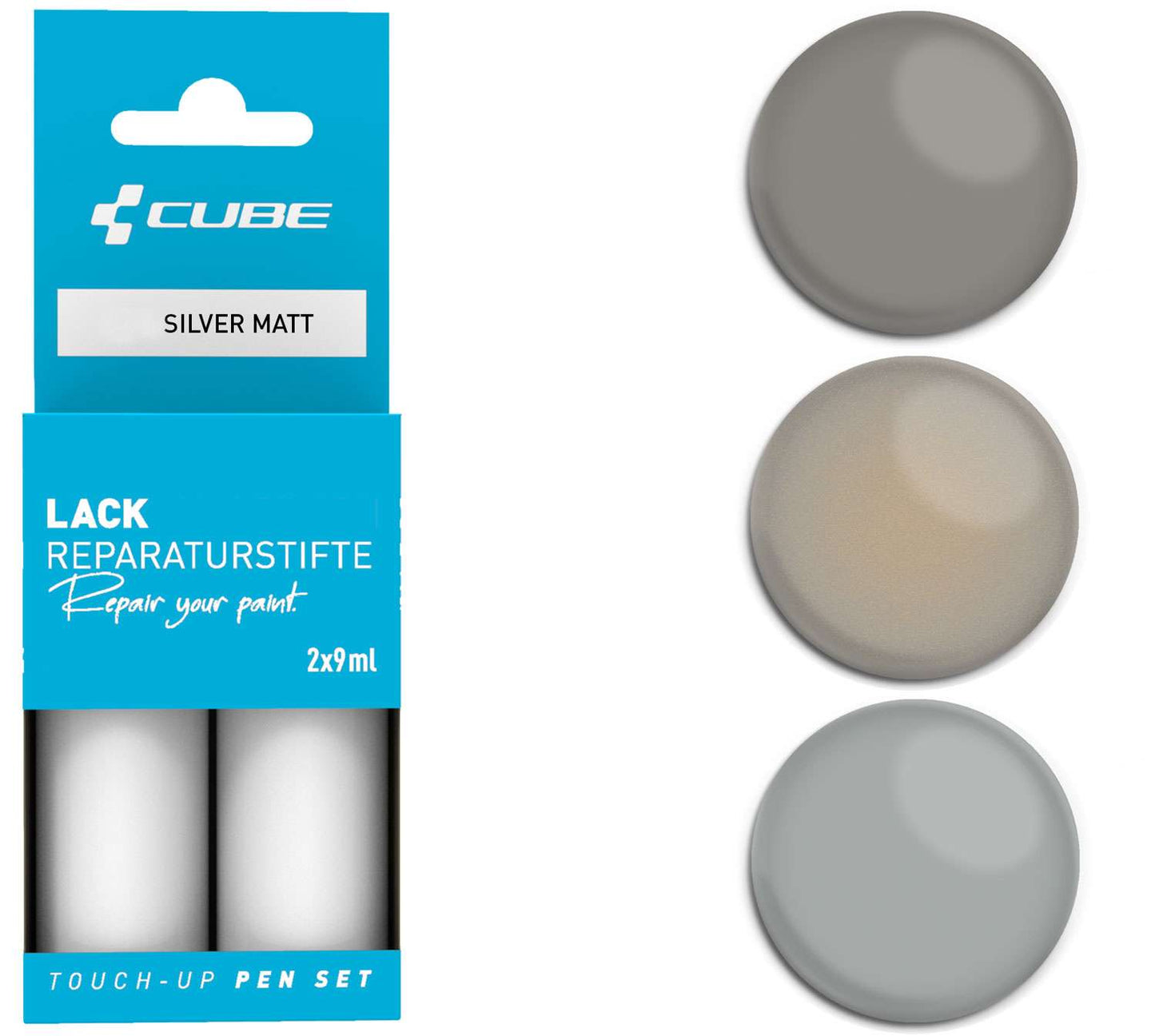 Cube Lackstift-Set silber matt