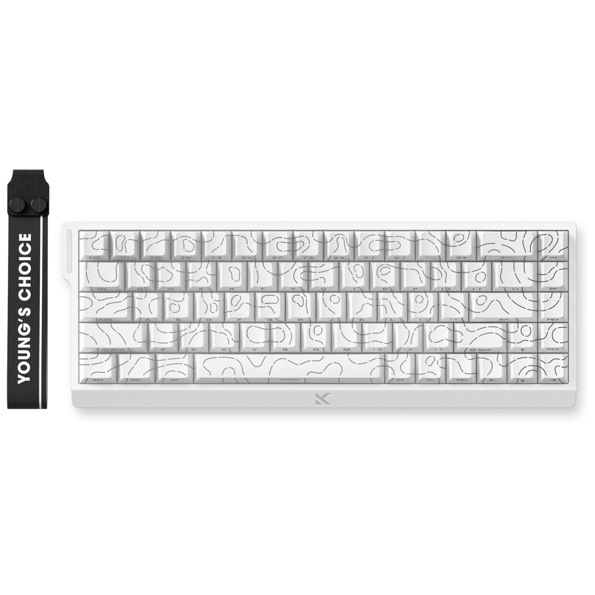 Mchose Ace 68 Hall-Effekt-Magnetschalter-Gaming-Tastatur (weiß, US-Layout, Ice Rhino Magnetic, 60 %, RGB, Hot-Swap, USB-C, Hall-Effekt-Sensor)