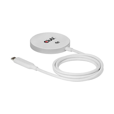 Club 3D CAC-3026 Qi2 25W kabelloses Ladegerät (weiß, Qi-zertifiziert, MagSafe-kompatibel, Magnetpad)