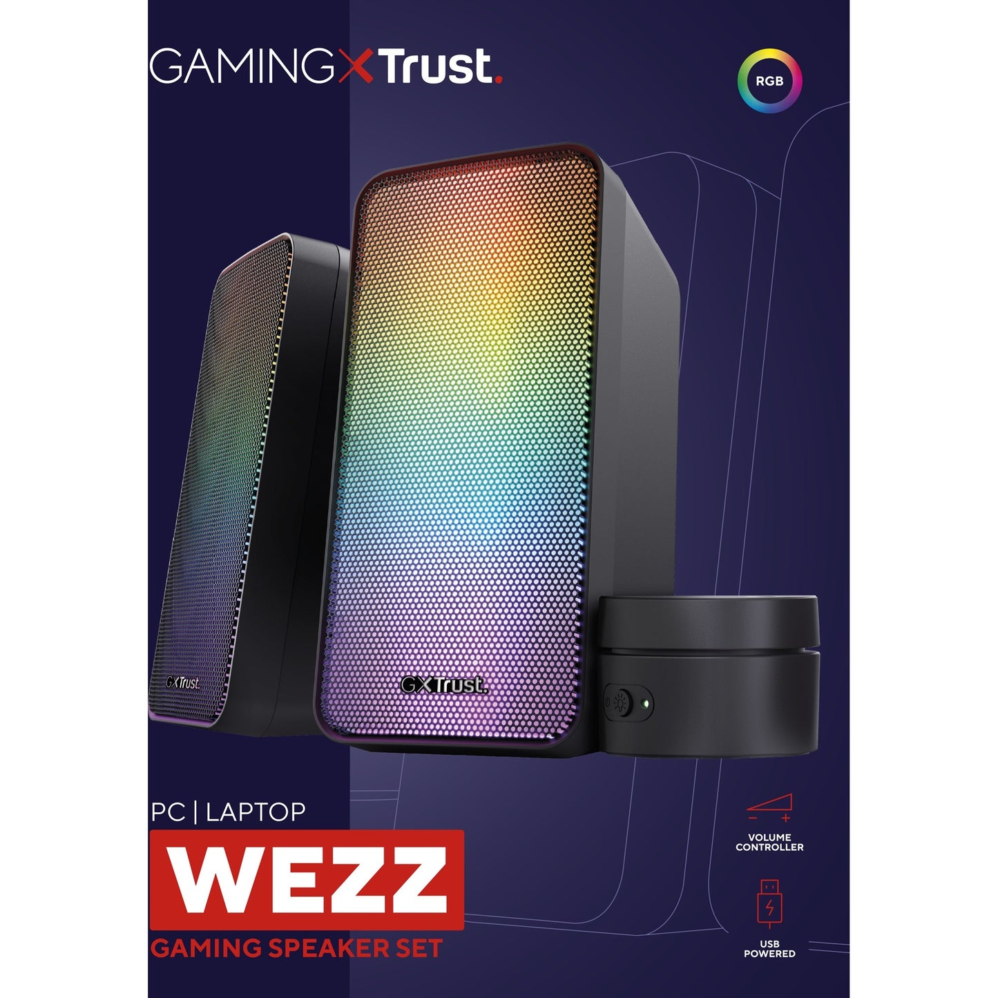 Vertrauen Sie GXT 611 Wetz Ibelbeleuchtet 2.0 RGB -Lautsprecher Set