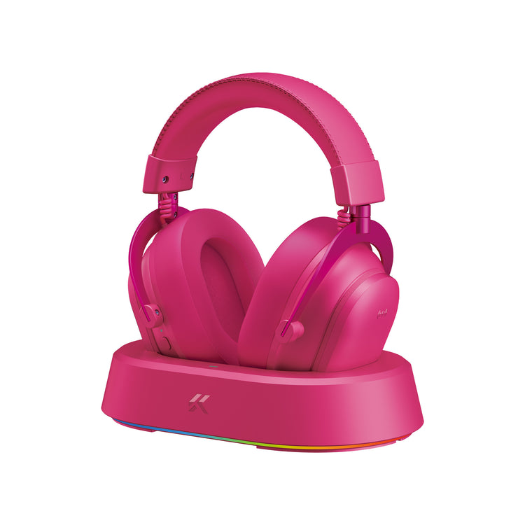 Mchose V9 Turbo+ magnetisches kabelloses Over-Ear-Gaming-Headset (rot, Nintendo Switch, Playstation 4, Playstation 5, Mobil, PC, 2,4 G Bluetooth USB)