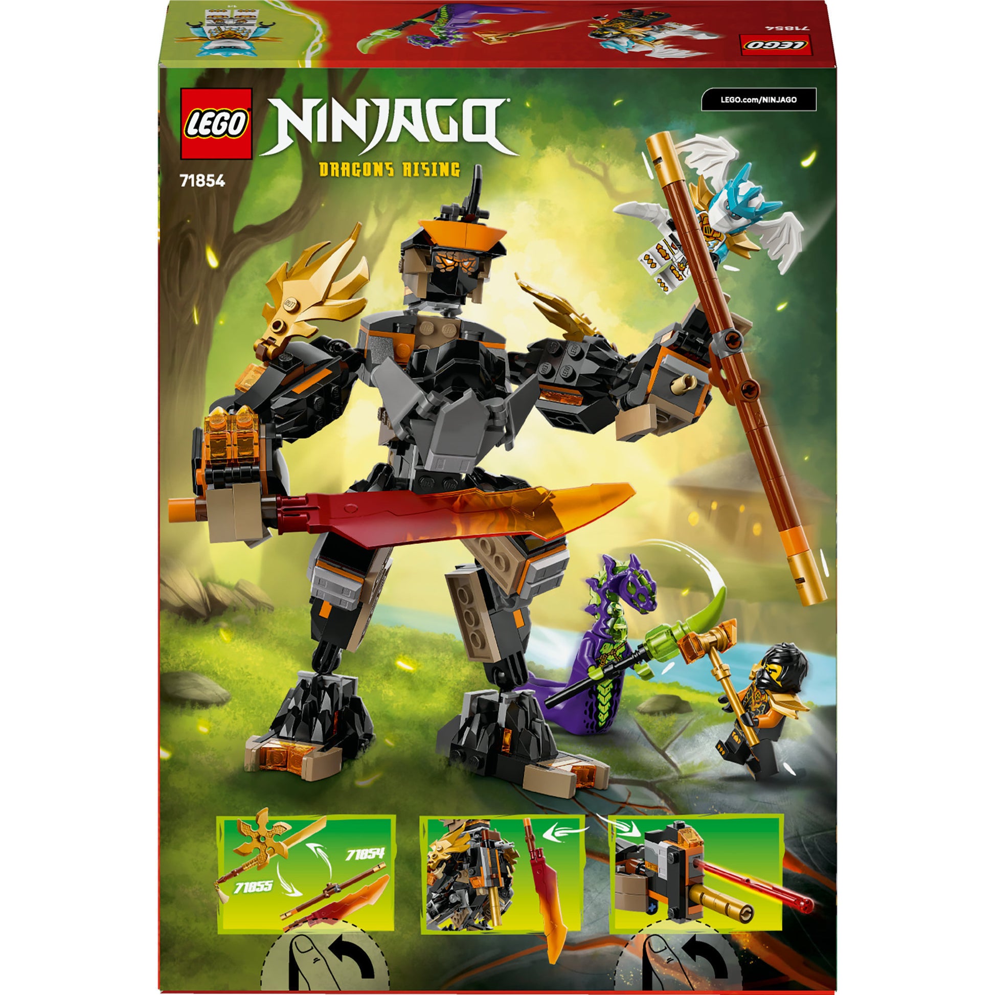 Lego Ninjago 71854 Cole Mission Mech und Dragon Zane
