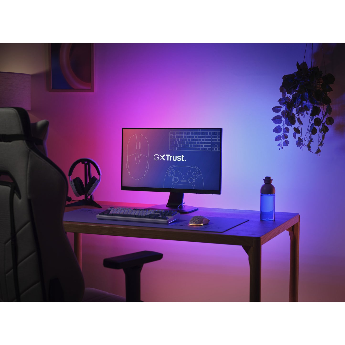 Trust GXT 907 VYBZ RGB-Hintergrundbeleuchtung für Monitore (Schwarz)