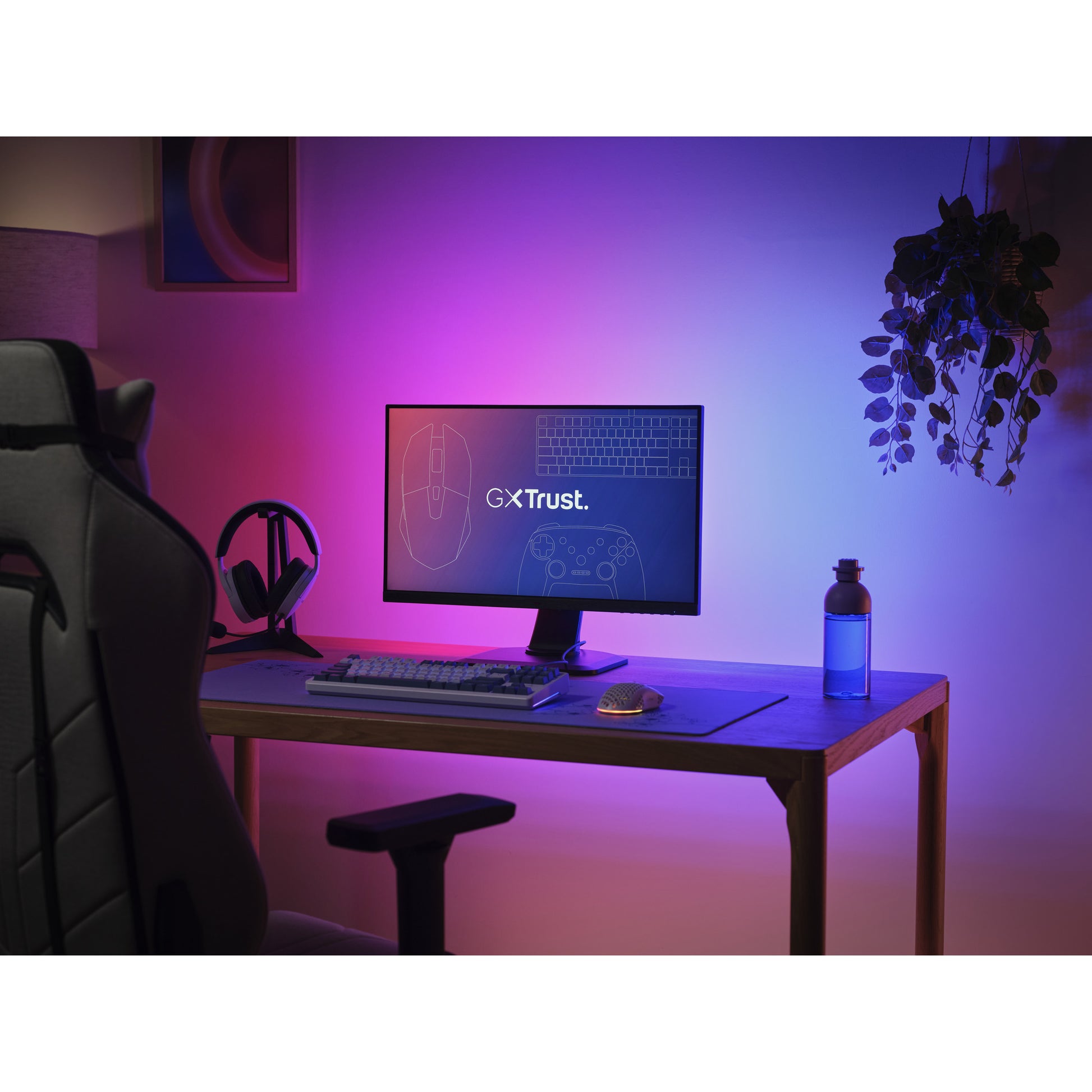 Trust GXT 907 VYBZ RGB-Hintergrundbeleuchtung für Monitore (Schwarz)