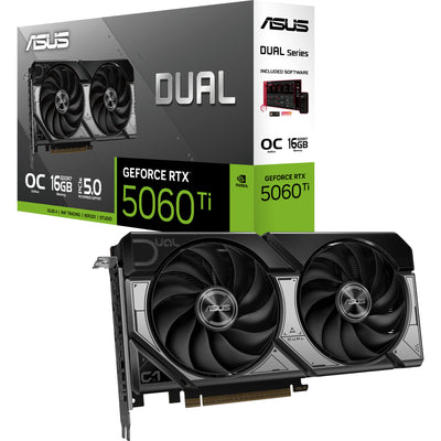 Asus Dual GeForce RTX 5060 Ti OC 16G Grafikkarte (schwarz, DLSS 4, 3x Display Port, 1x HDMI 2.1)