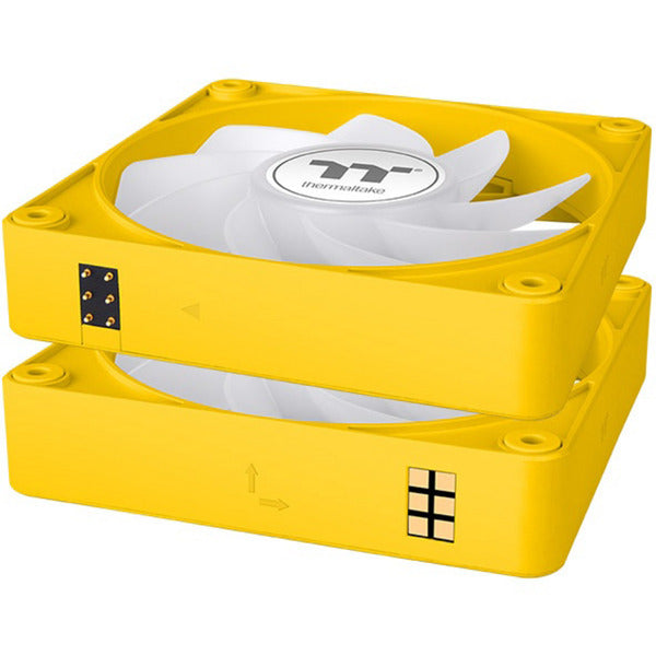 Thermaltake CT120 EX Reverse Argb Sync PC-Lüfter Bumblebee (3-Lüfter-Pack) Gehäuselüfter (gelb, 3 Stück, 120 x 120 x 25 mm, PWM)